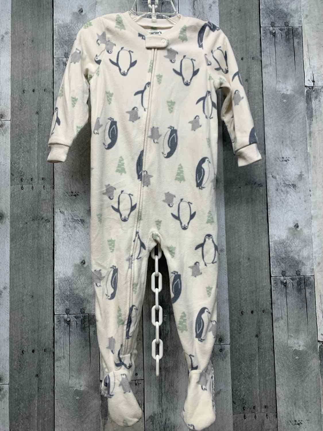 Size 2T White Print Child of Mine Footy PJs