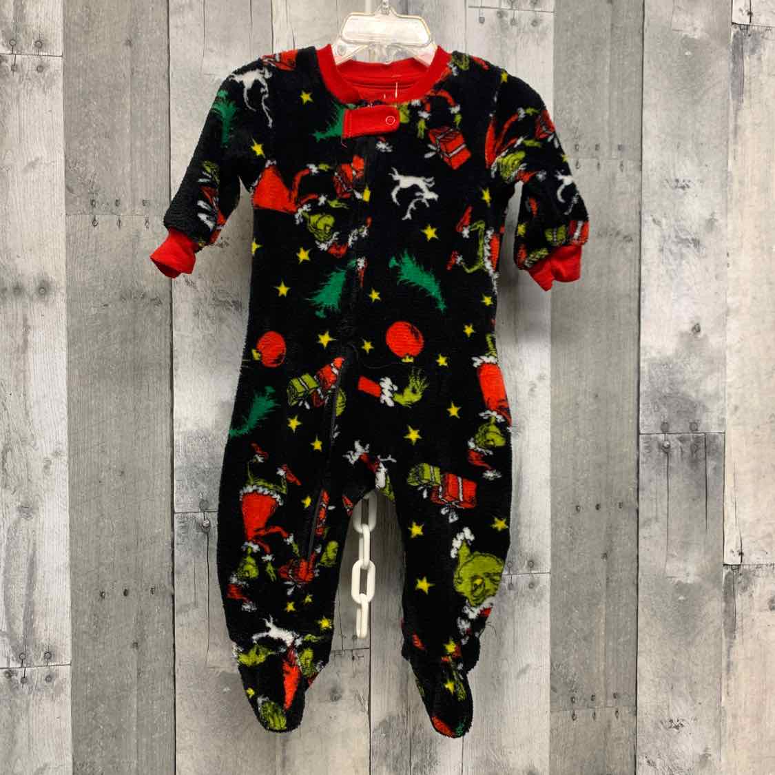 Size 12 Months Black/Red Dr Seuss Footy PJs - OodlesCB