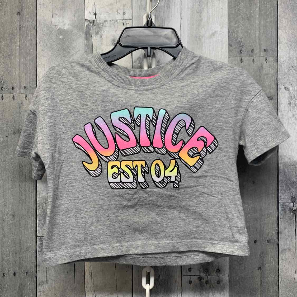 Size 5/6 Gray Graphic Justice T Shirt