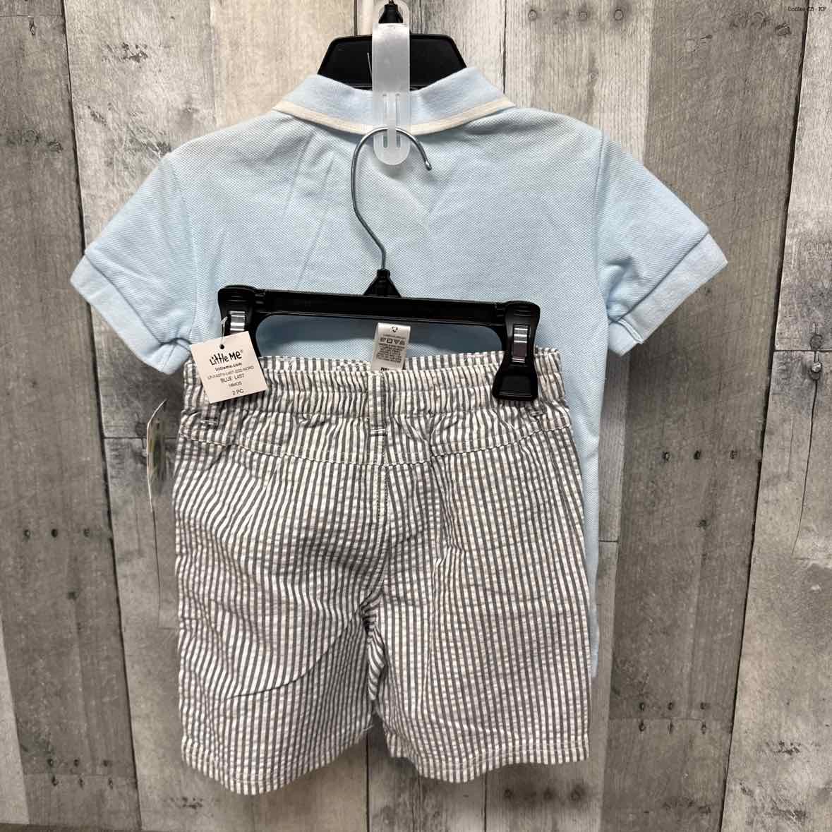 Size 18 Months Navy/Gray Little Me Shirt/Shorts