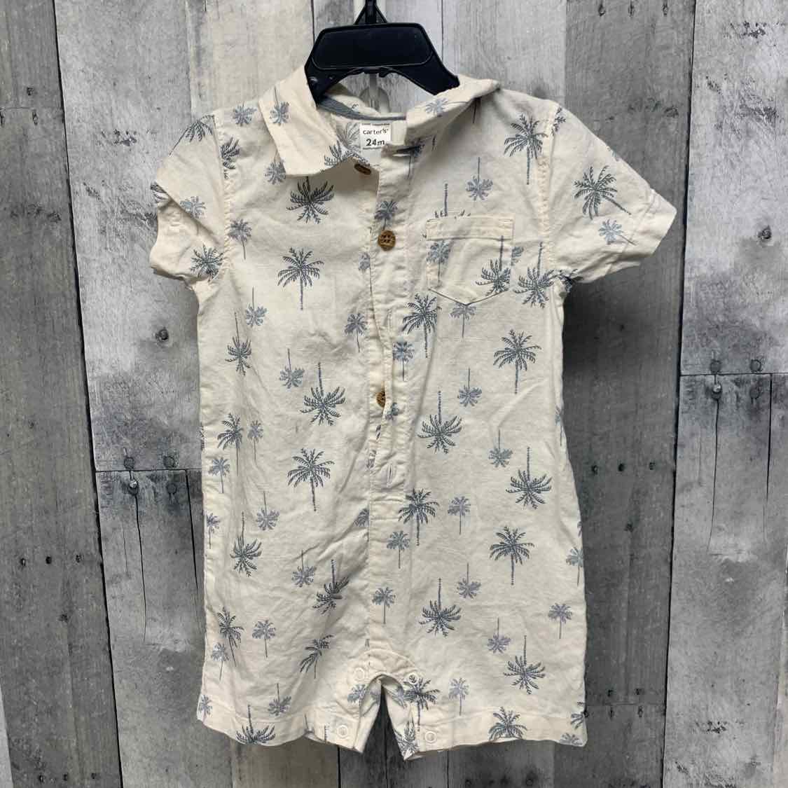 Size 24 Months White/Blue Carter's Romper