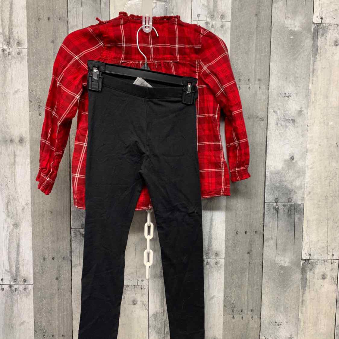 Size 5/6 Red/Black B Brand Shirt/Leggings
