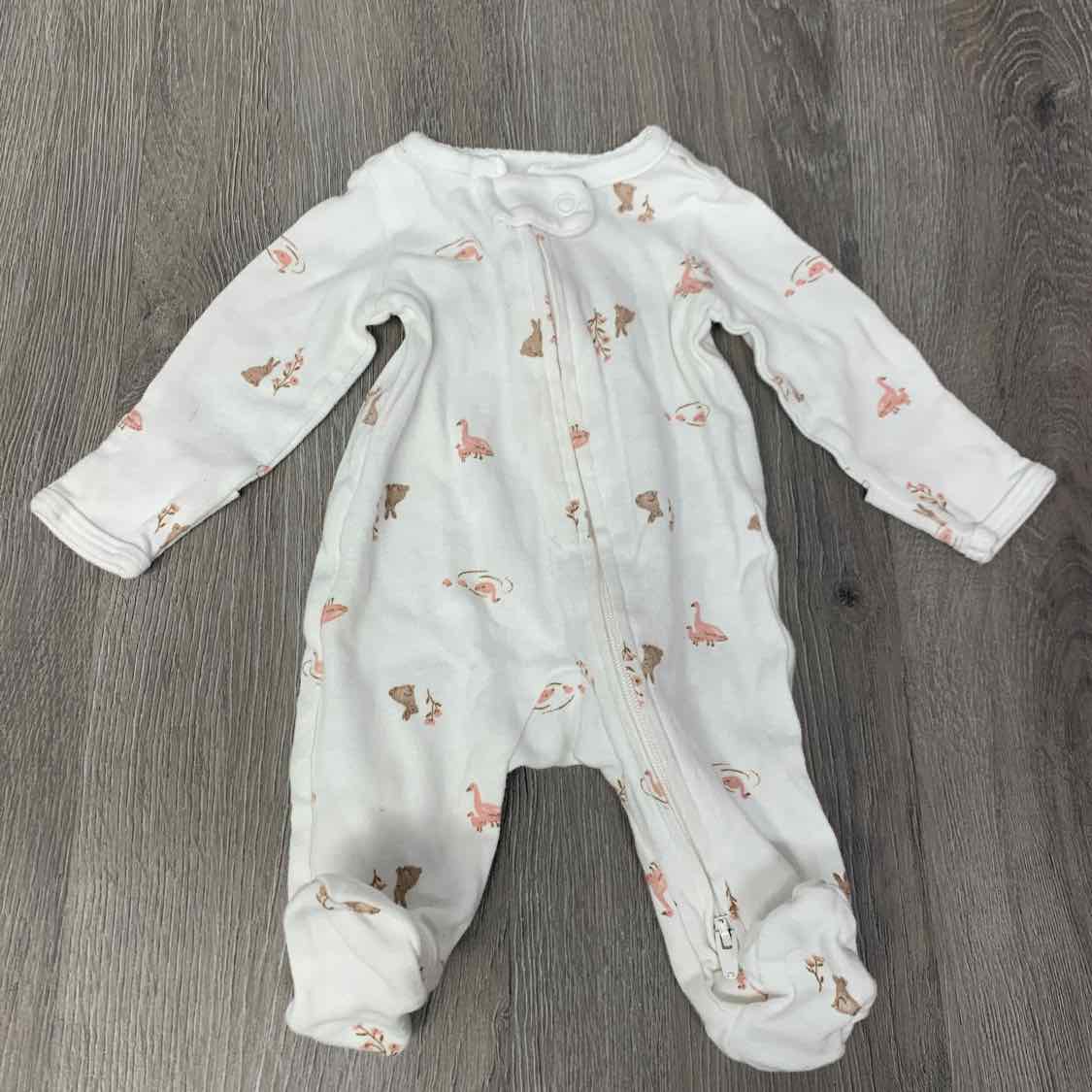 Size Preemie White/Pink Child of Mine Footy PJs