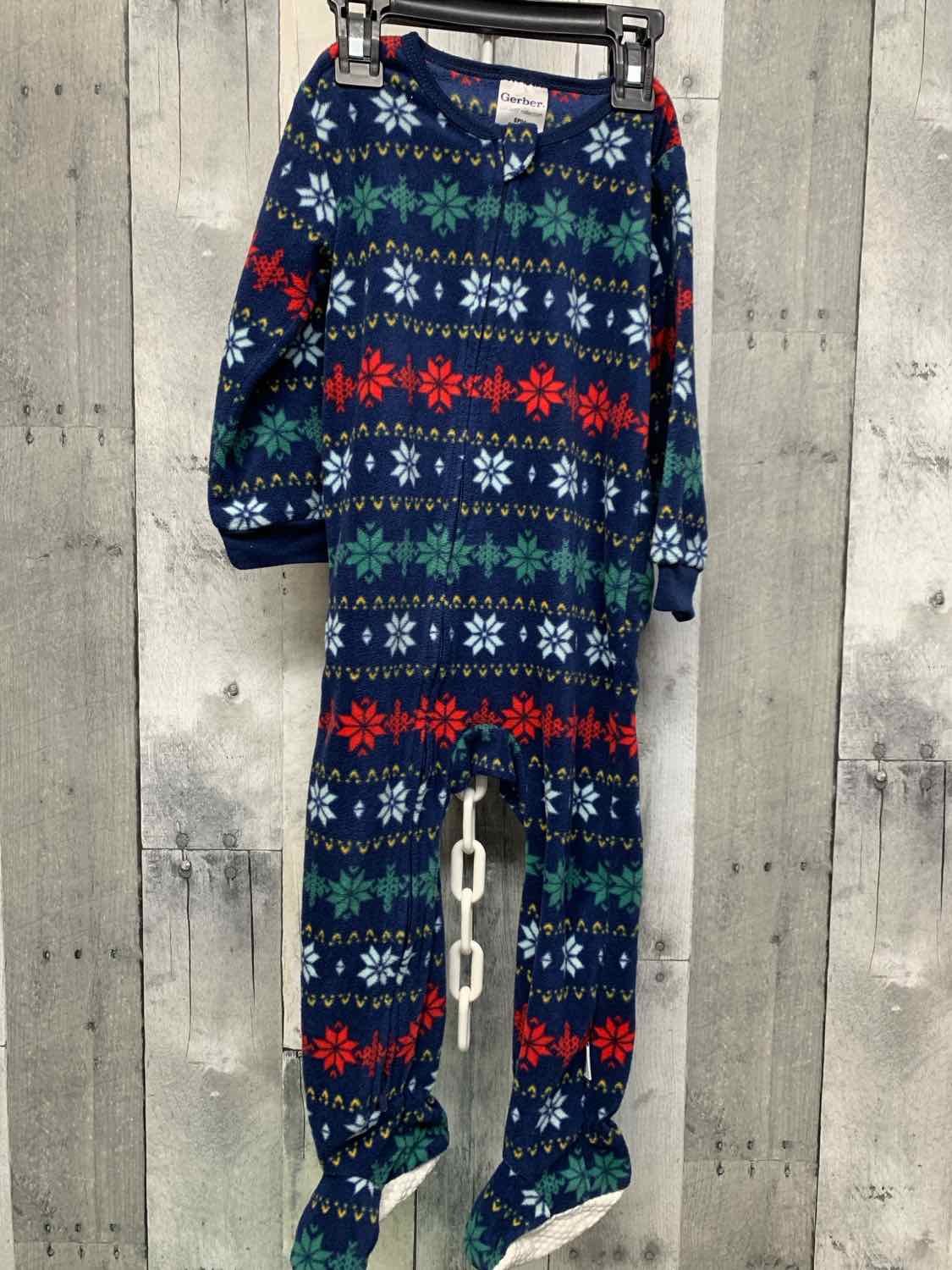 Size 18 Months Navy Print Gerber Footy PJs