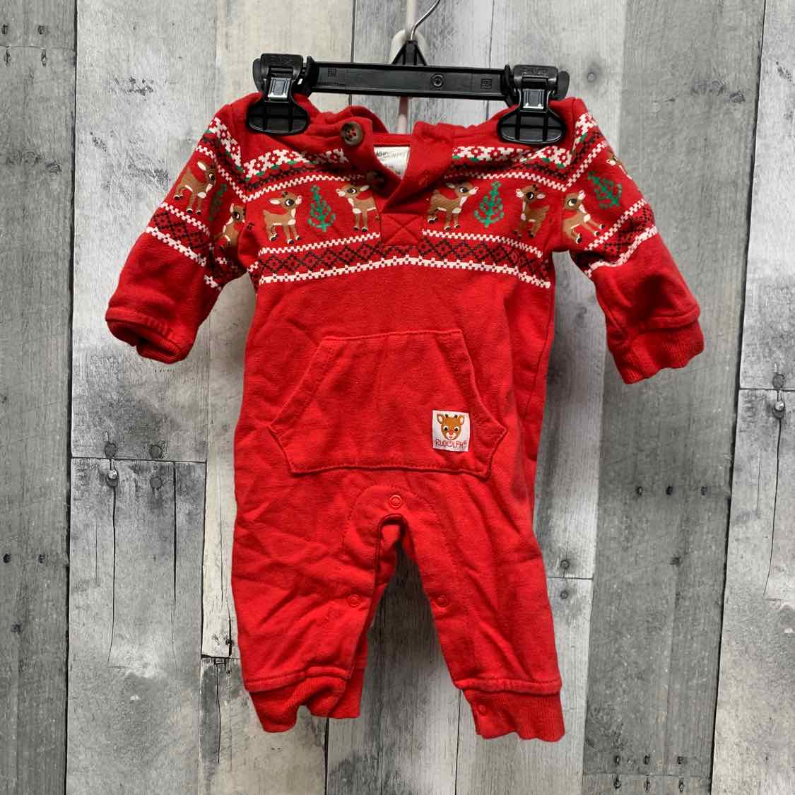 Size 3 Months Red Graphic B Brand Romper