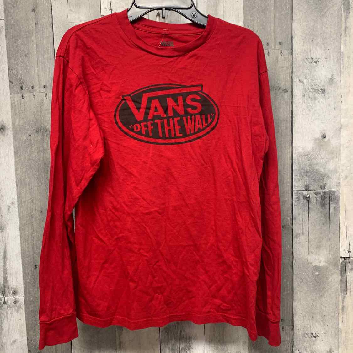 Size 14 Red Graphic Vans Long Sleeve Shirt