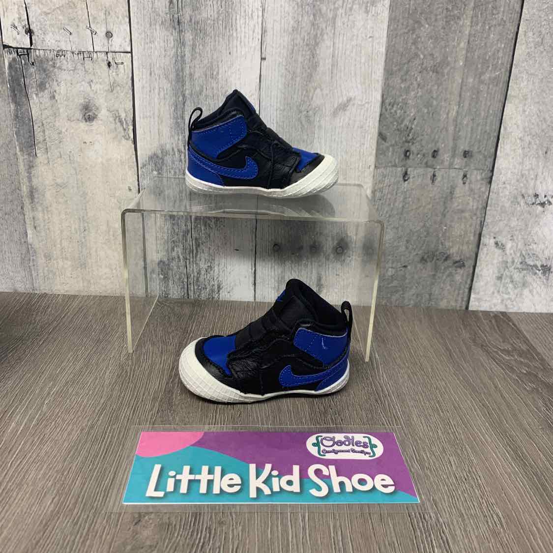 Size 3 Blue/Black Sport Brand Soft Sole Shoes