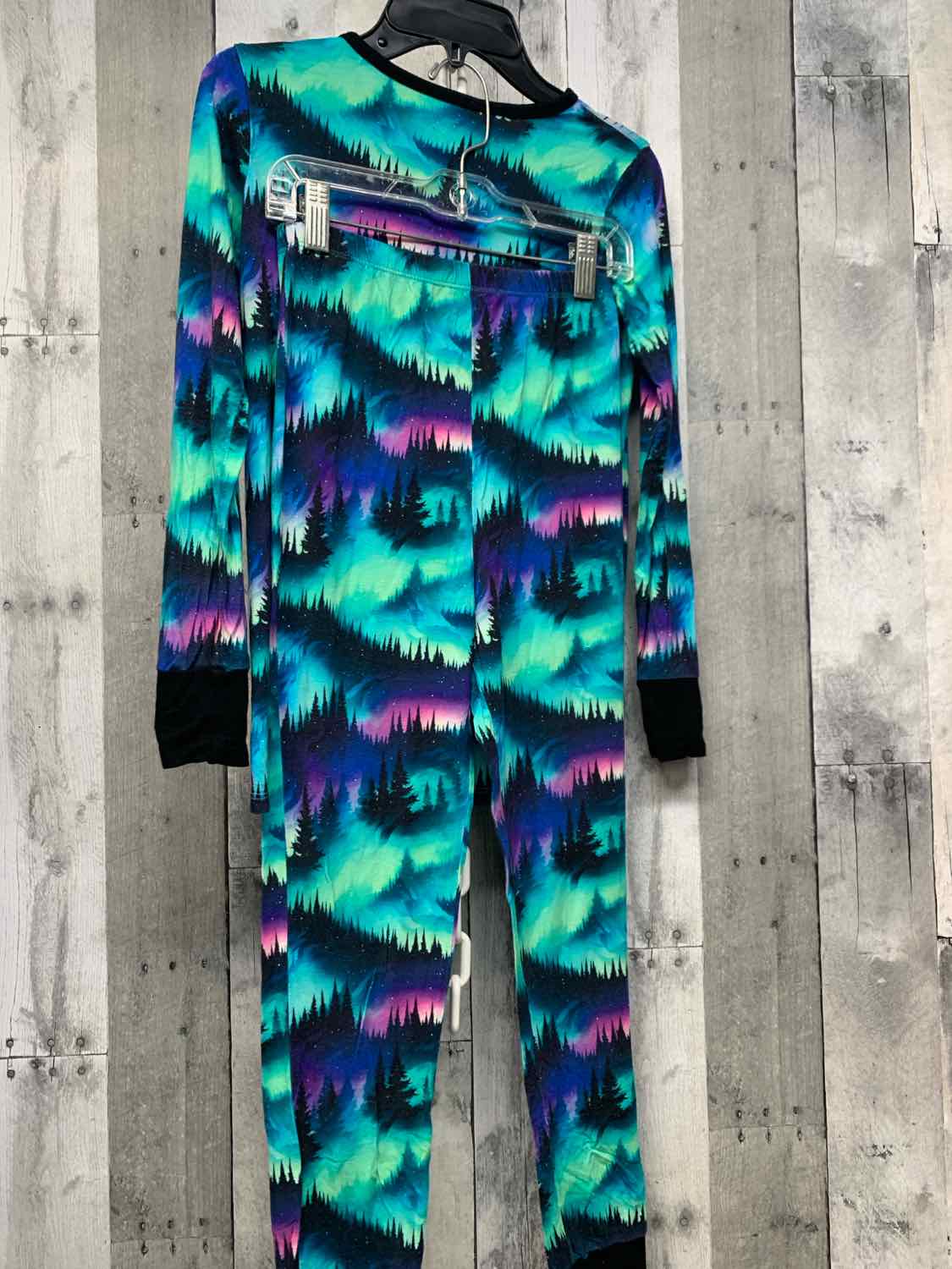 Size 10/12 Blue Print Bamboo 2pc PJs - OodlesCB