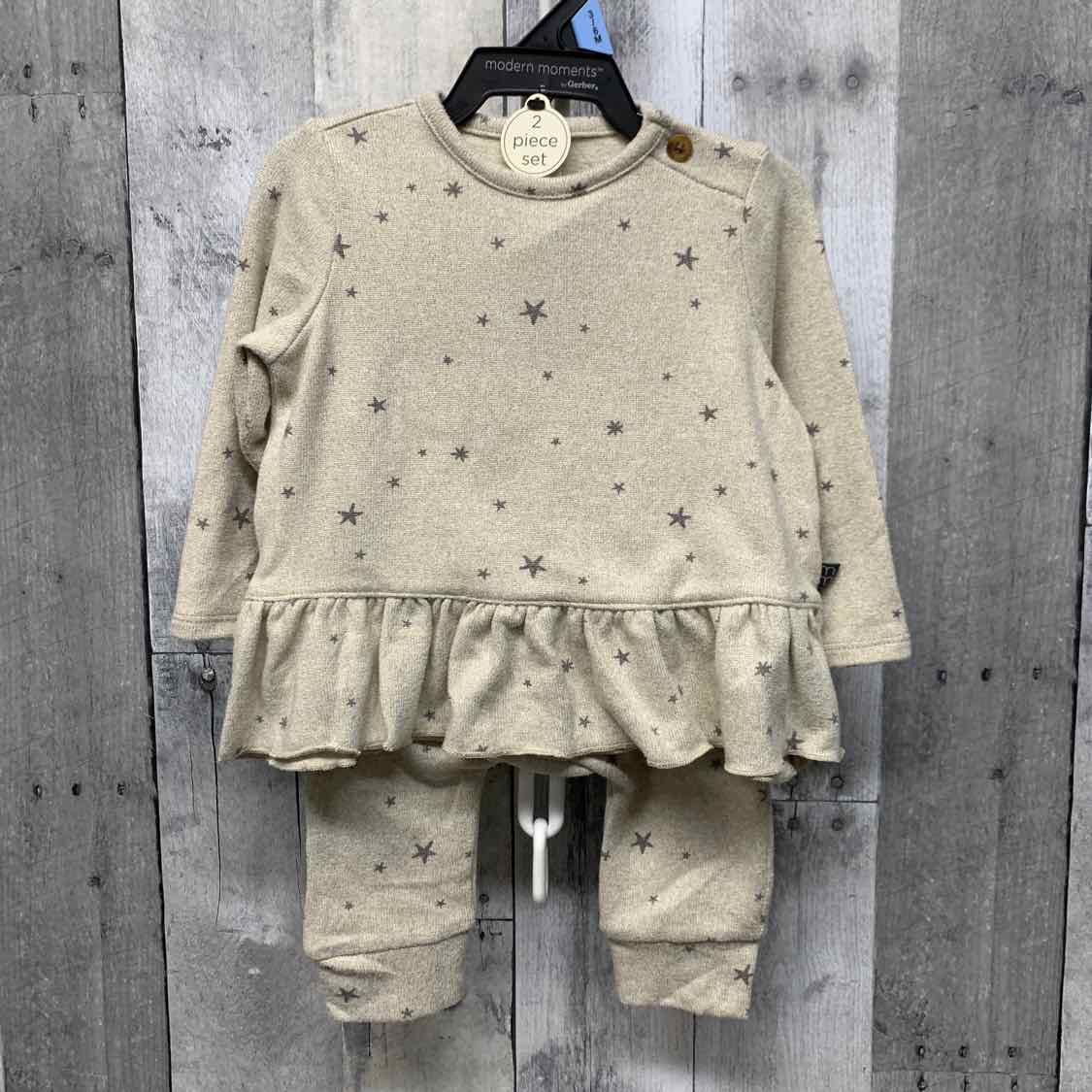 Size 3-6 Months Ivory Print Modern Moments by Gerber Shirt/Pants