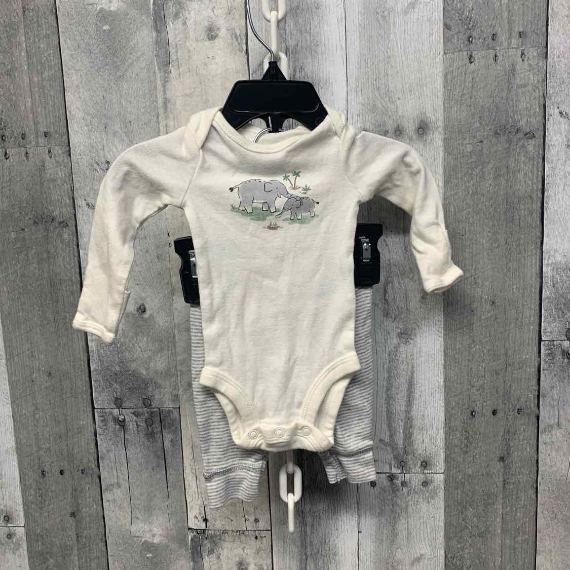 Size Newborn White/Gray Carter's Shirt/Pants