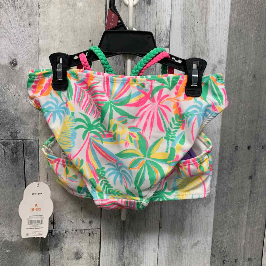 Size 6/6X White/Green Wonder Nation Swim Suit - 2pc+ - OodlesCB