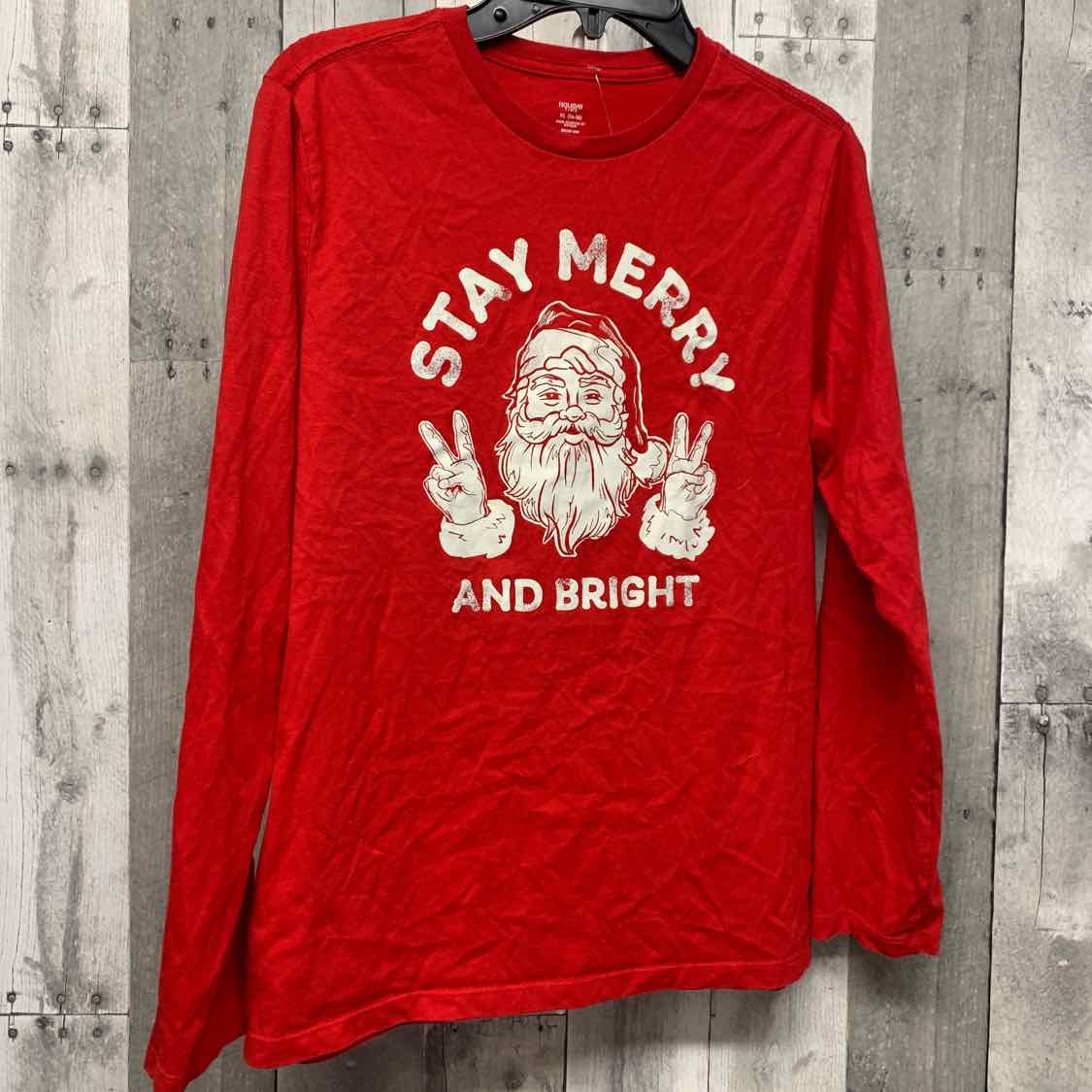 Size 14/16 Red Graphic Holiday Brands Long Sleeve Shirt