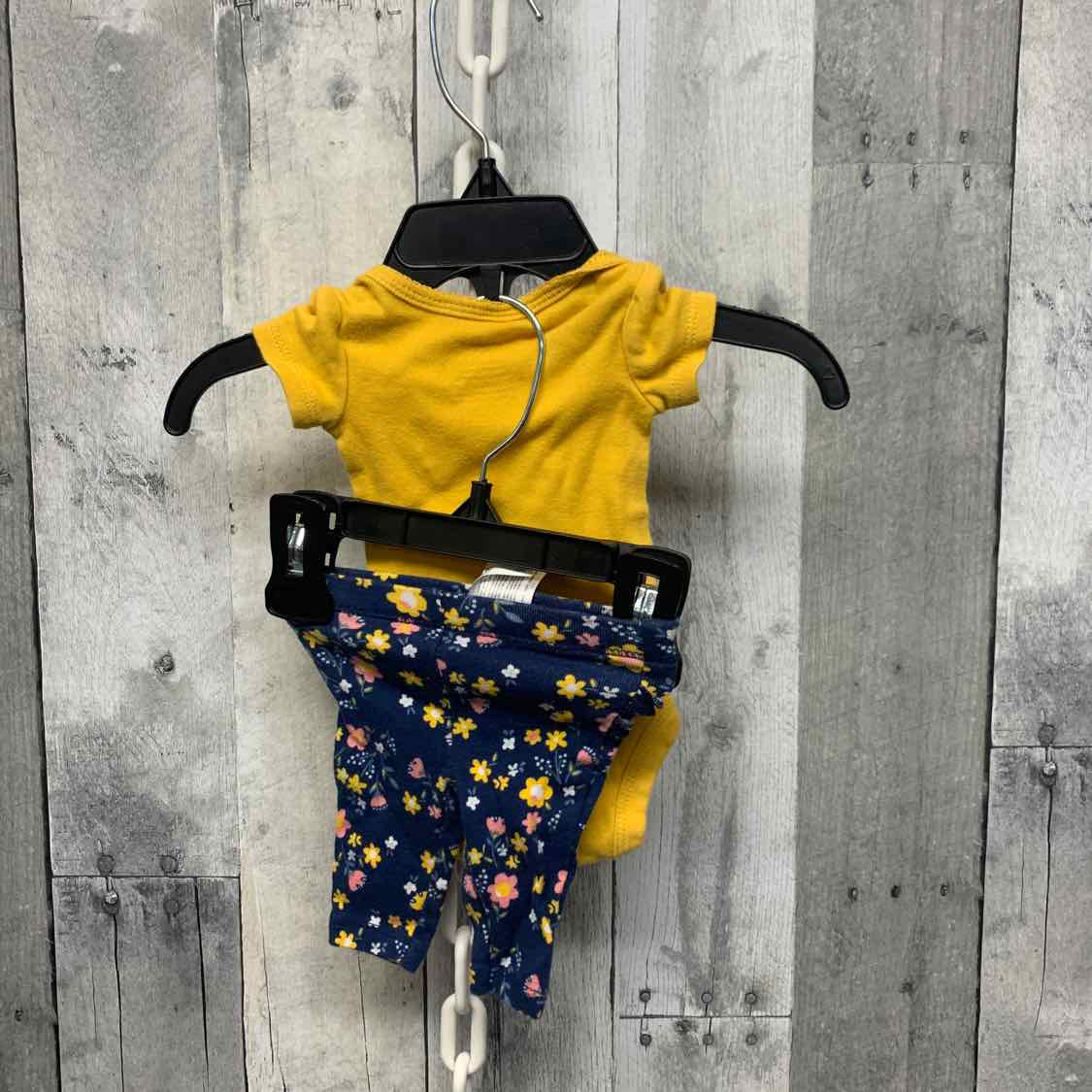 Size Preemie Yellow/Navy Carter's Shirt/Leggings