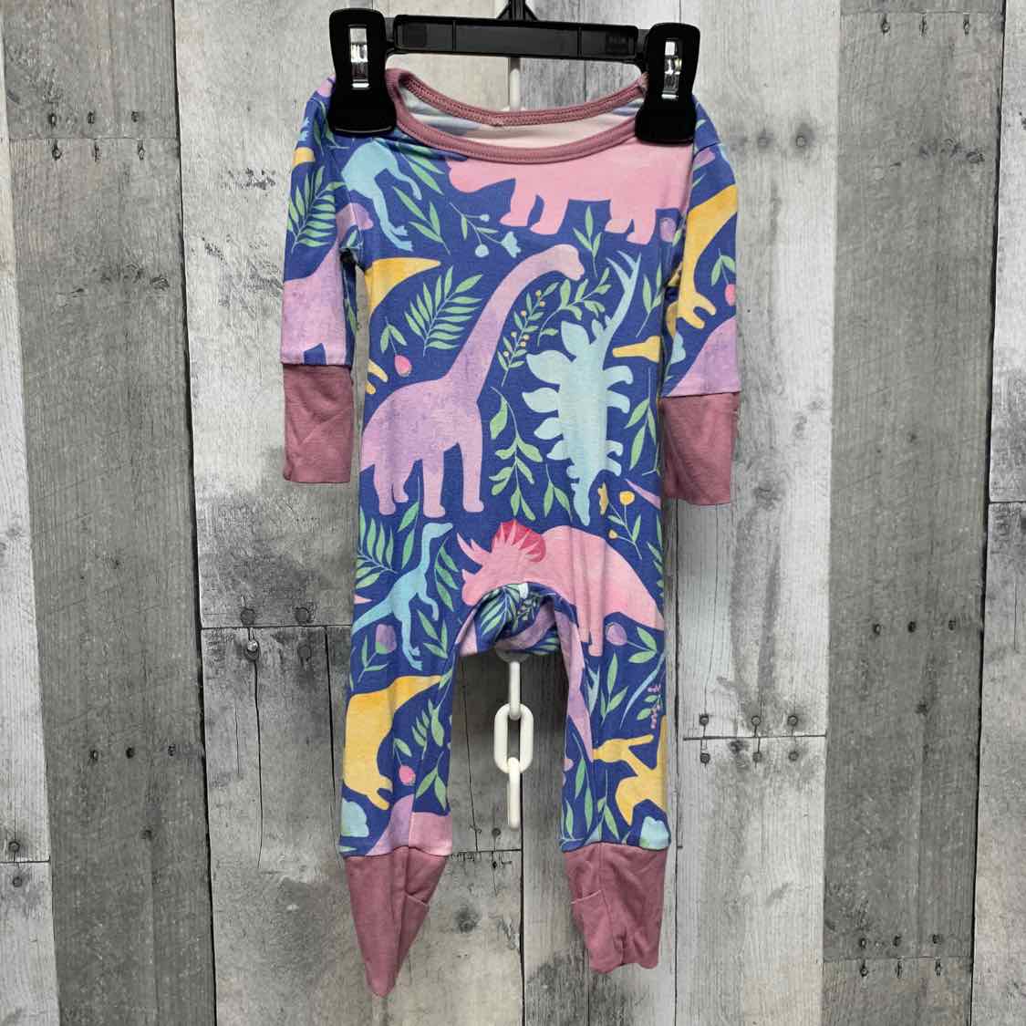 Size Newborn Purple/Blue Bamboo Footy PJs