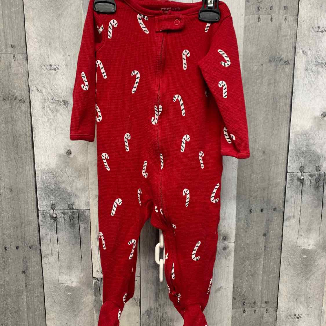 Size 9 Months Red Print Just One You Footy PJs
