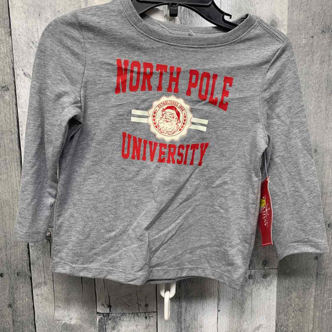 Size 18 Months Gray/Red Holiday Brands Long Sleeve Shirt