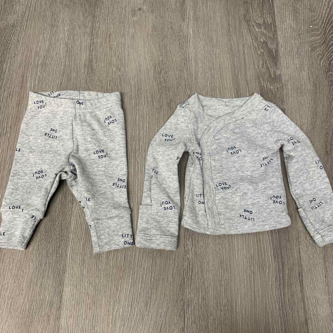 Size Preemie Gray Print Just One You Shirt/Pants