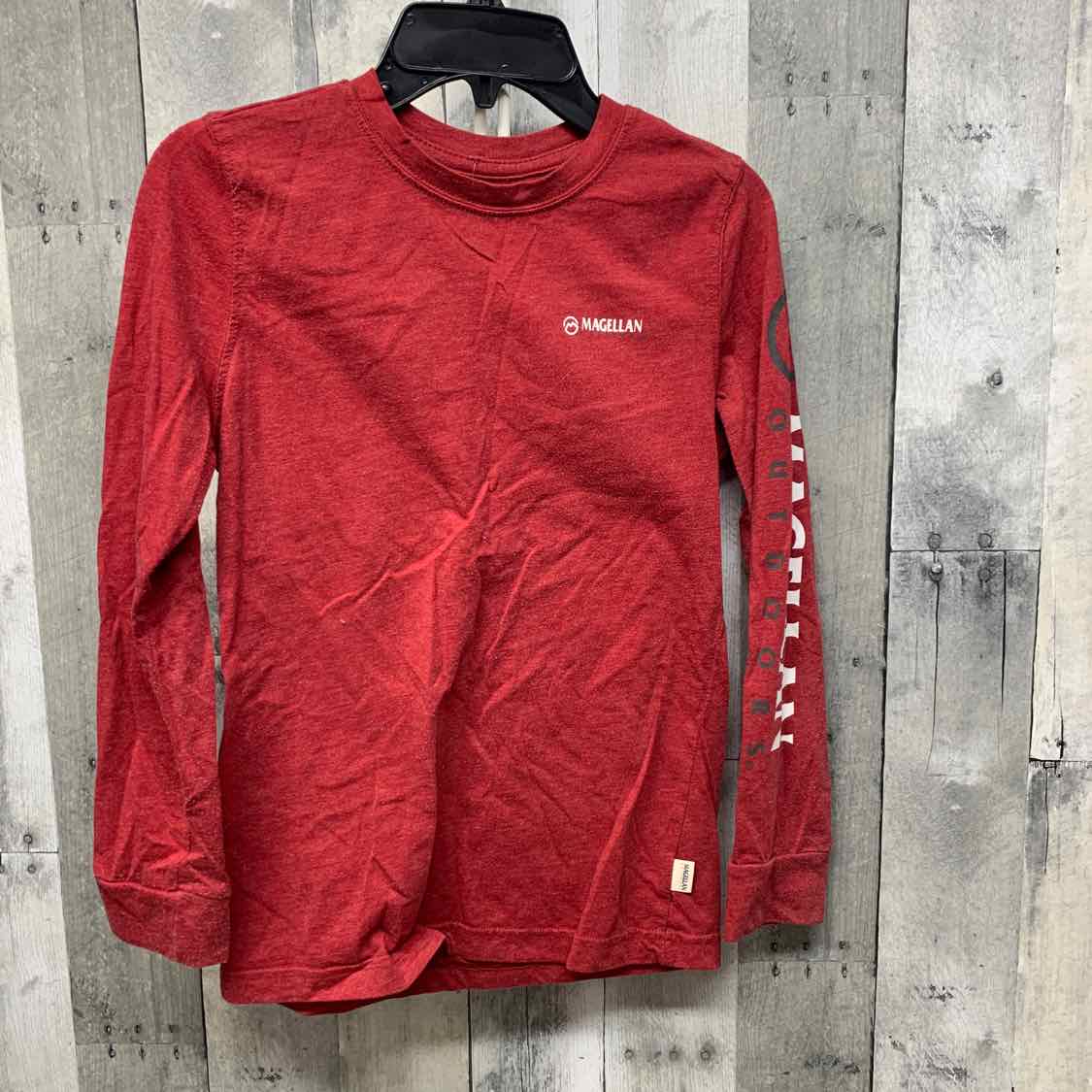 Size 10/12 Red/White Magellan Outdoors Long Sleeve Shirt