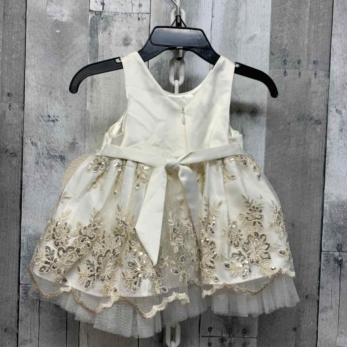 Size 6 Months White/Gold American Princess 2pc Dress