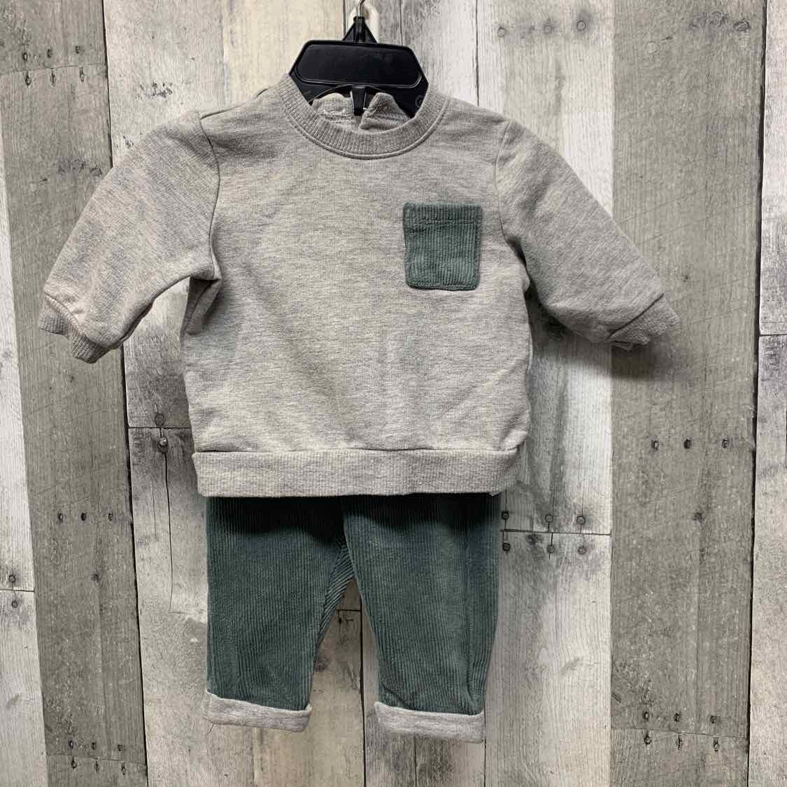 Size 3 Months Green/Gray Mid Brand Shirt/Pants