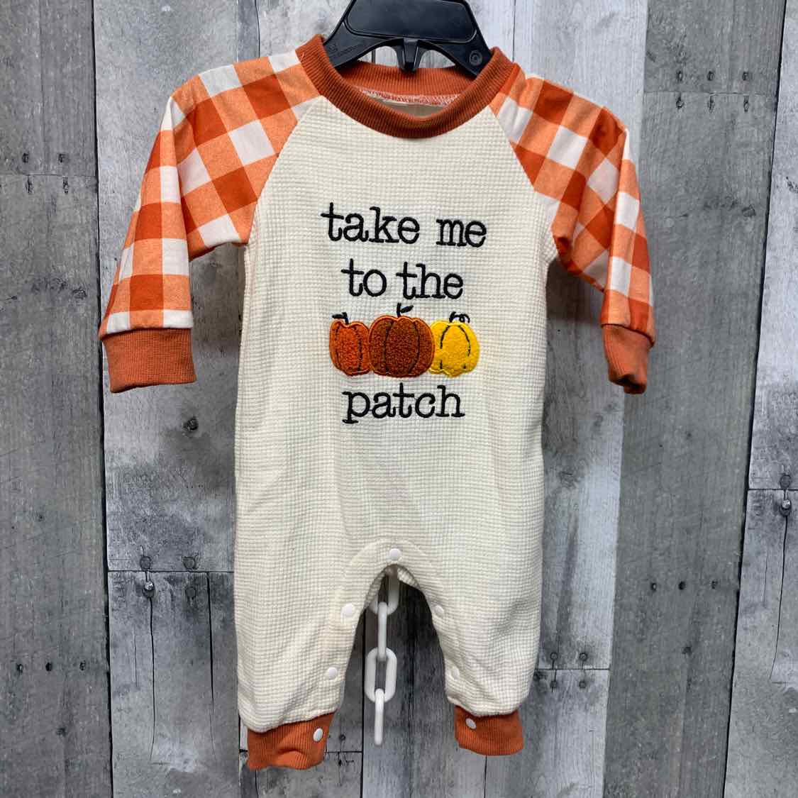 Size 3 Months White/Orange B Brand Romper