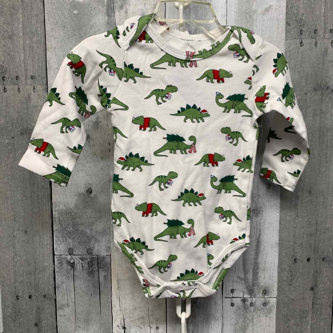 Size 9-12 Months White Print Holiday Brands Bodysuit