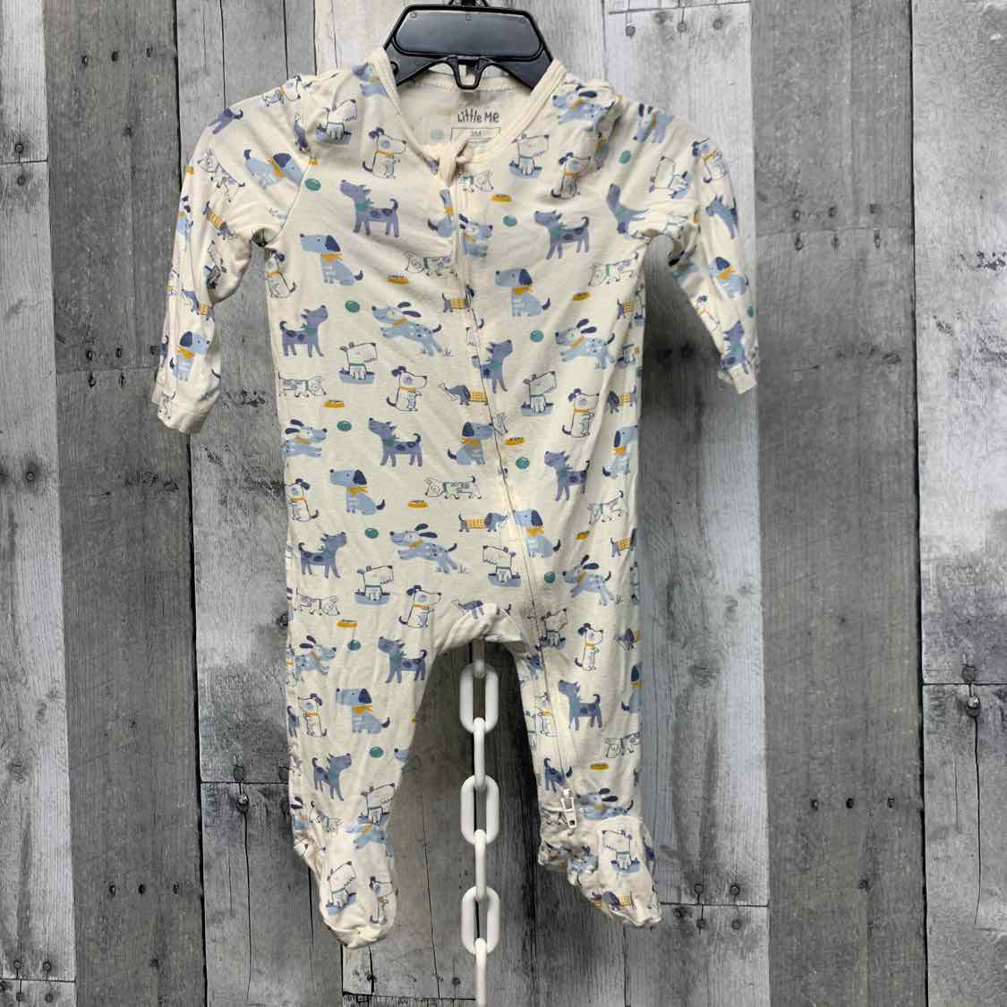 Size 3 Months Ivory Little Me Footy PJs