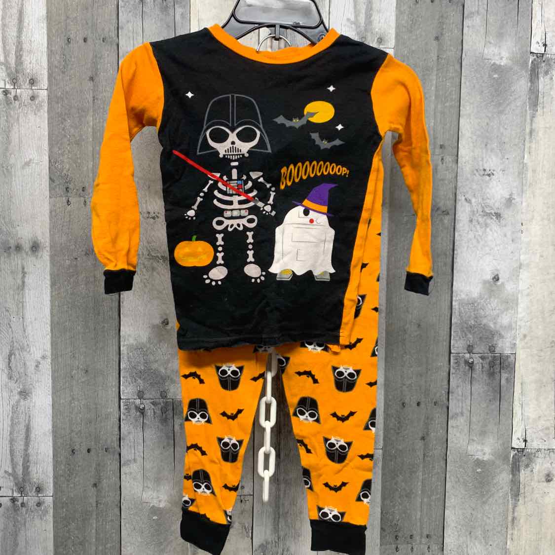 Size 5T Black/Orange Star Wars 2pc PJs
