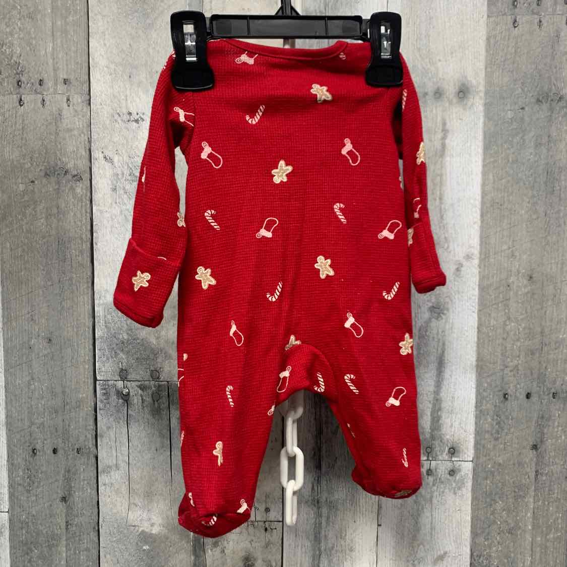 Size Newborn Red Print Just One You Footy PJs