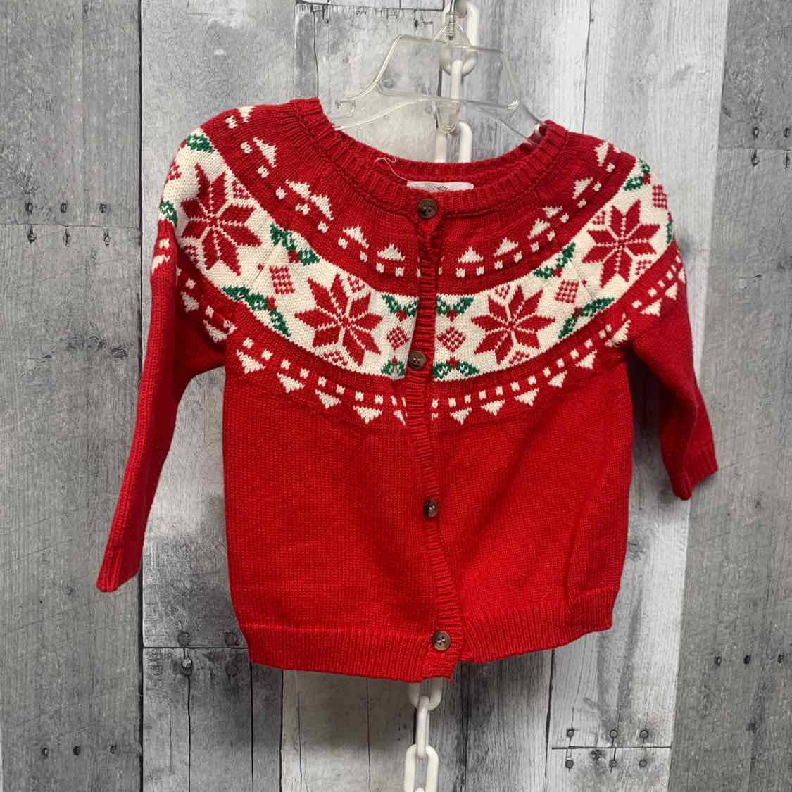 Size 18 Months Red/White Starting Out Cardigan