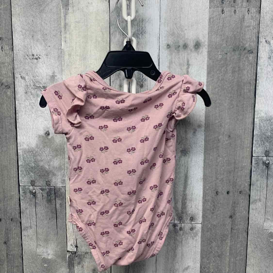 Size 6-9 Months Purple Floral Print Bamboo Bodysuit