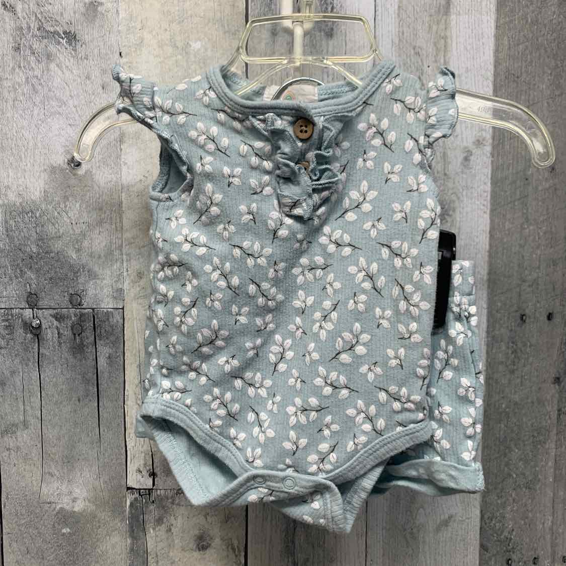 Size 0-3 Months Blue/White B Brand Shirt/Shorts