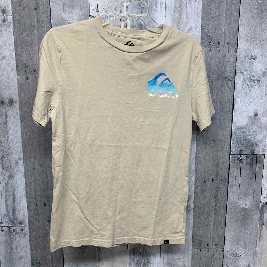 Size 10/12 Tan Graphic Quiksilver T Shirt