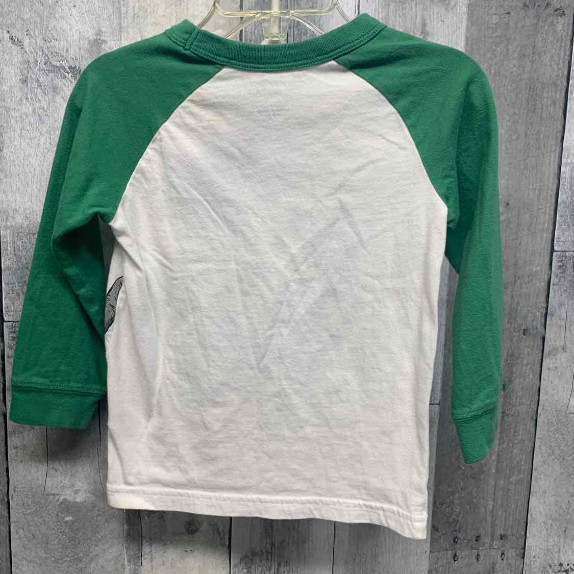 Size 2T White/Green Carter's Long Sleeve Shirt