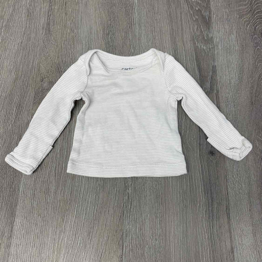 Size Preemie Gray/White Just One You Long Sleeve Shirt