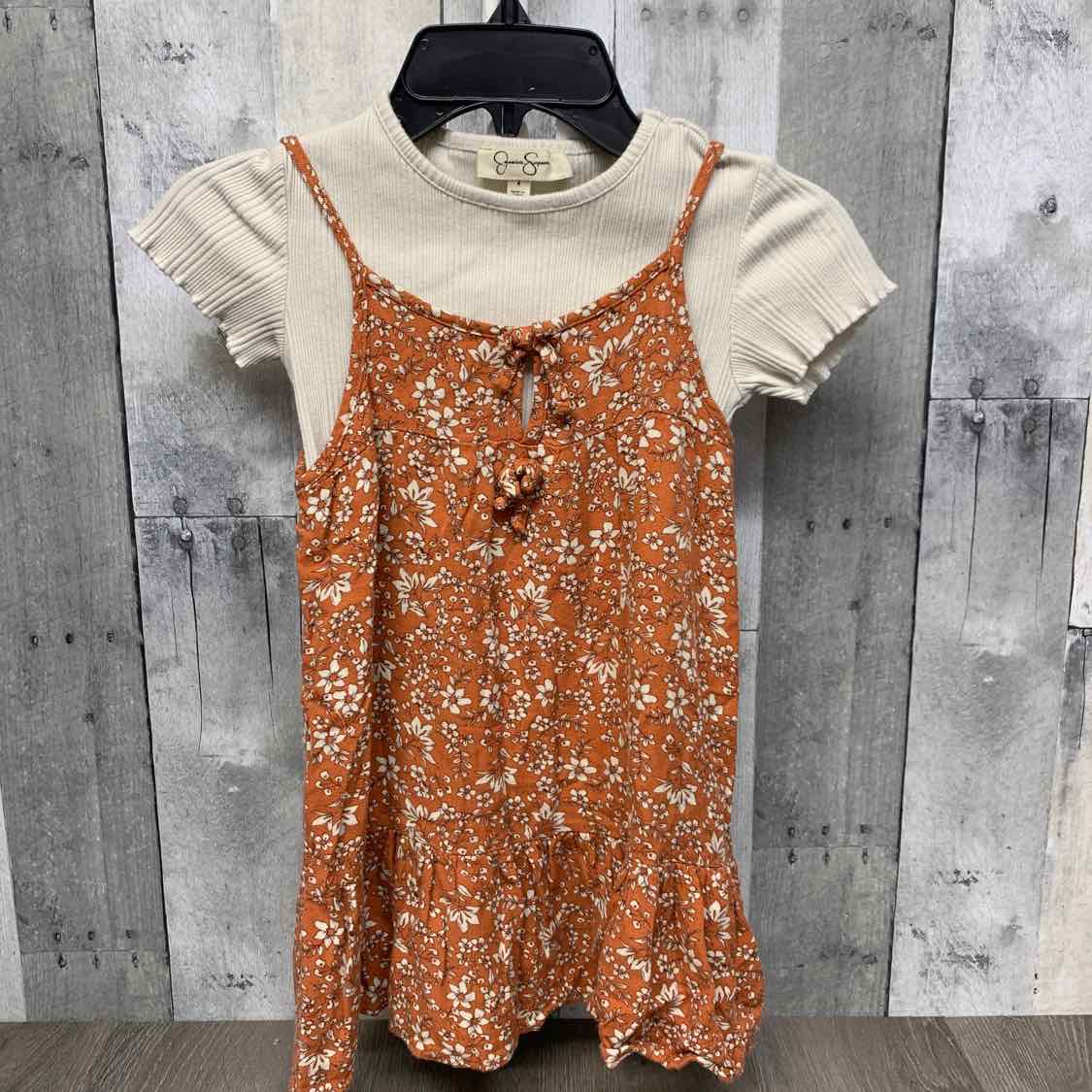 Size 4 White/Orange Jessica Simpson 2pc Dress