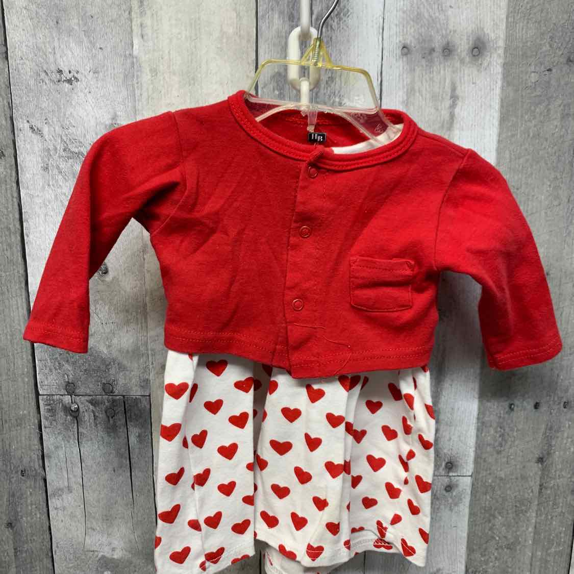 Size 6-9 Months Red/White B Brand 2pc Dress