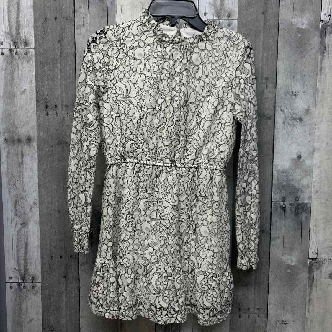 Size 7/8 White/Black Art Class LS Dress