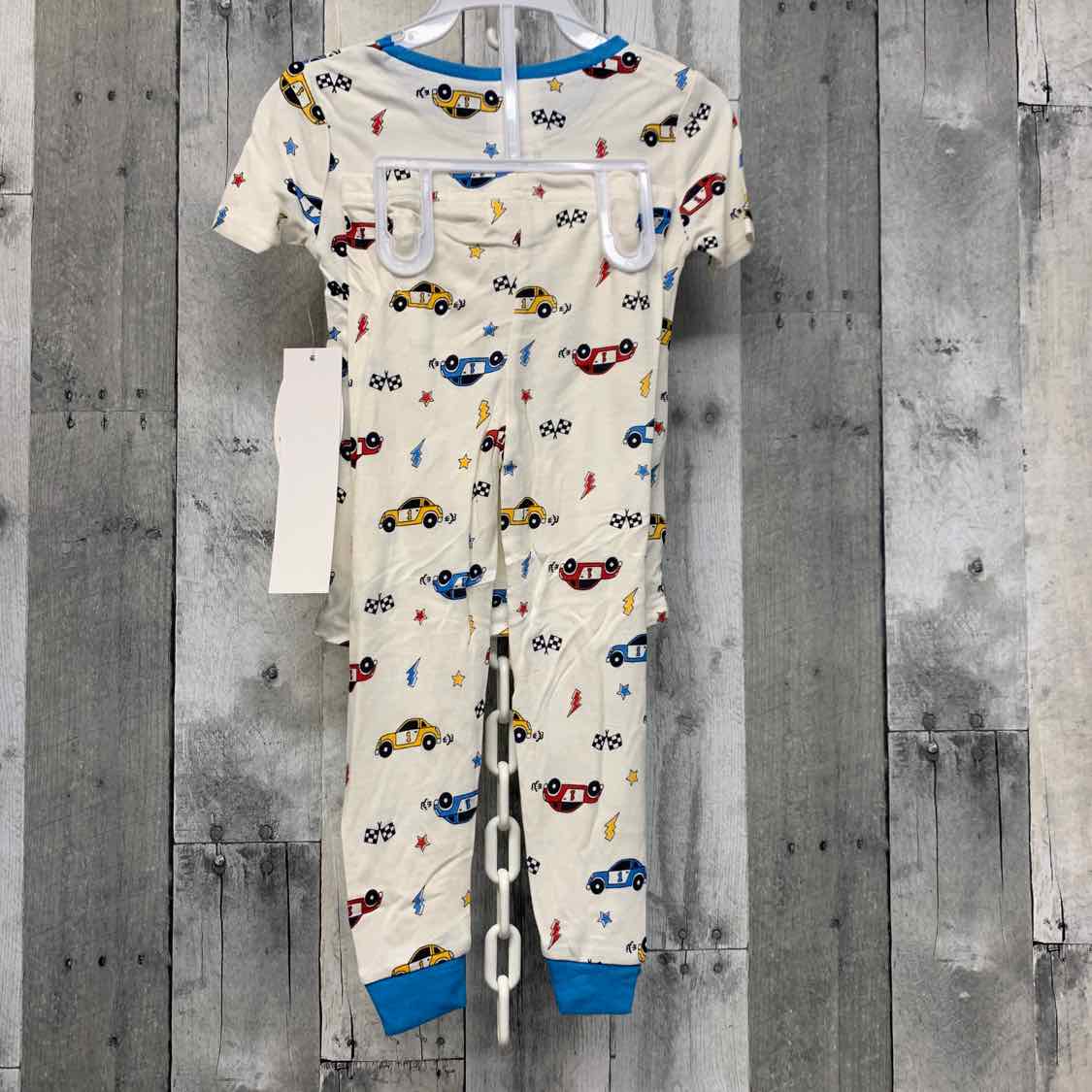 Size 3T White/Blue Bon Bebe 2pc PJs - OodlesCB