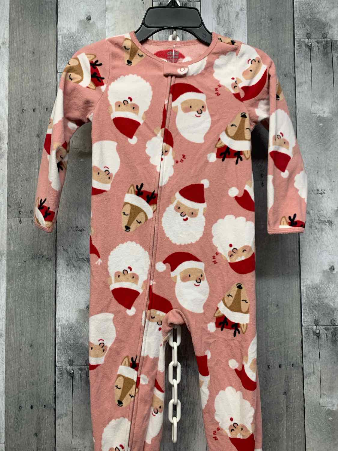 Size 4T Pink Print Child of Mine Footy PJs