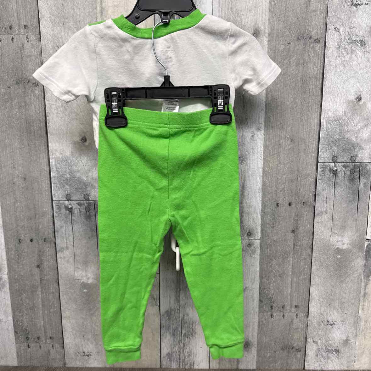 Size 2T White/Green Disney 2pc PJs