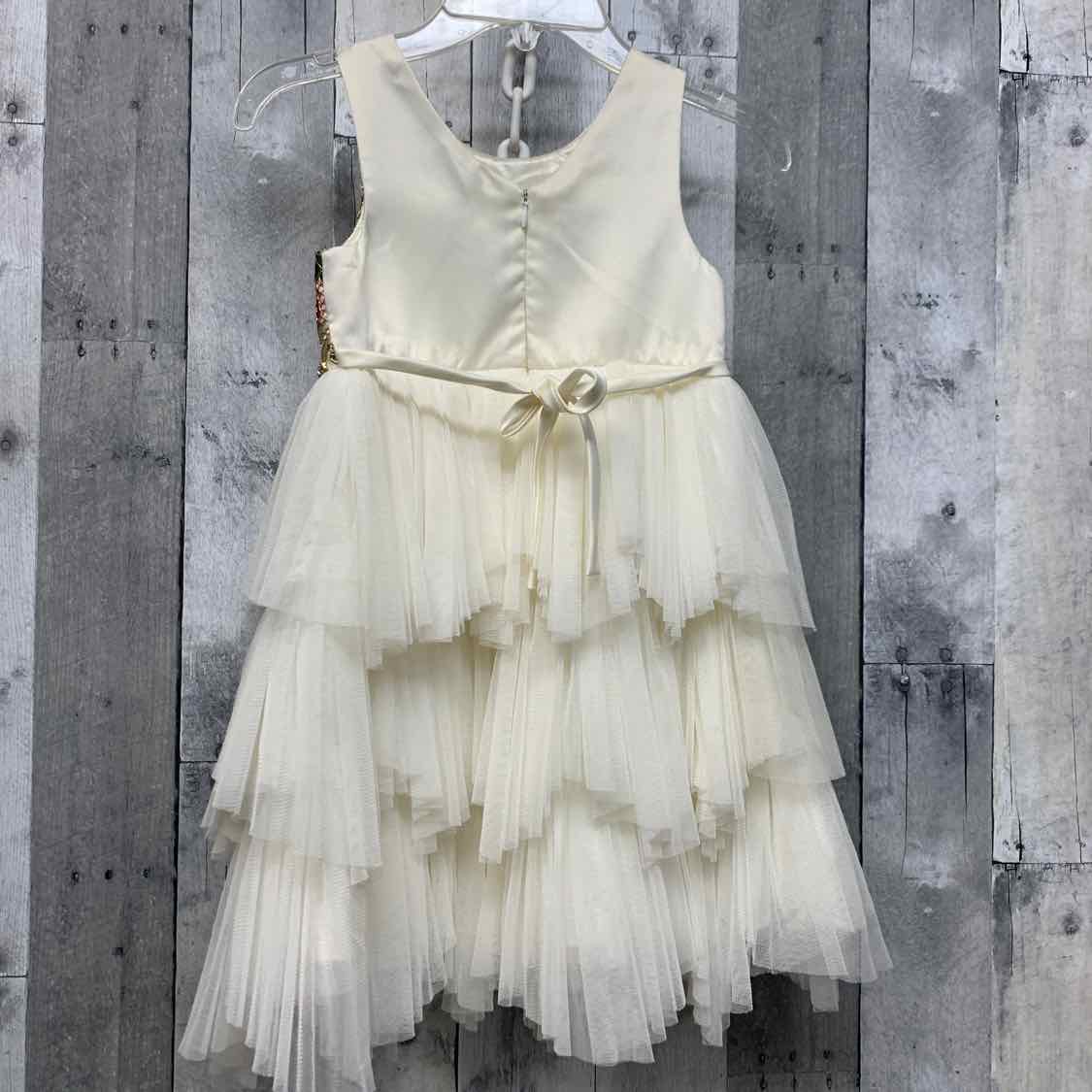 Size 5T Ivory/Red Name Brand Dress - Party