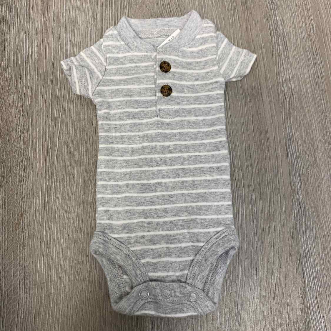 Size Preemie Gray Striped Carter's Bodysuit