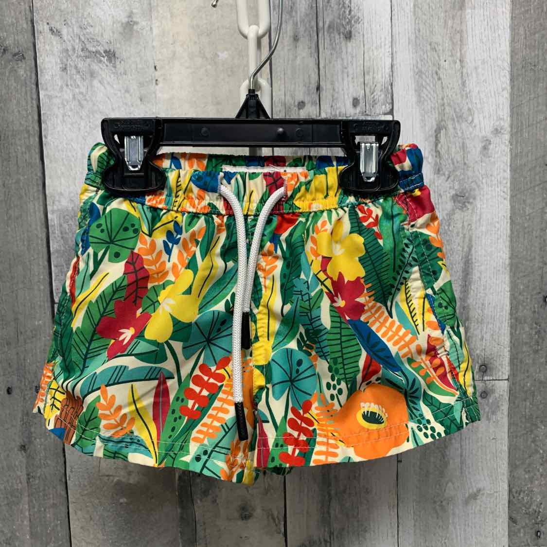 Size 2T Green Print Mid Brand Swim Trunks