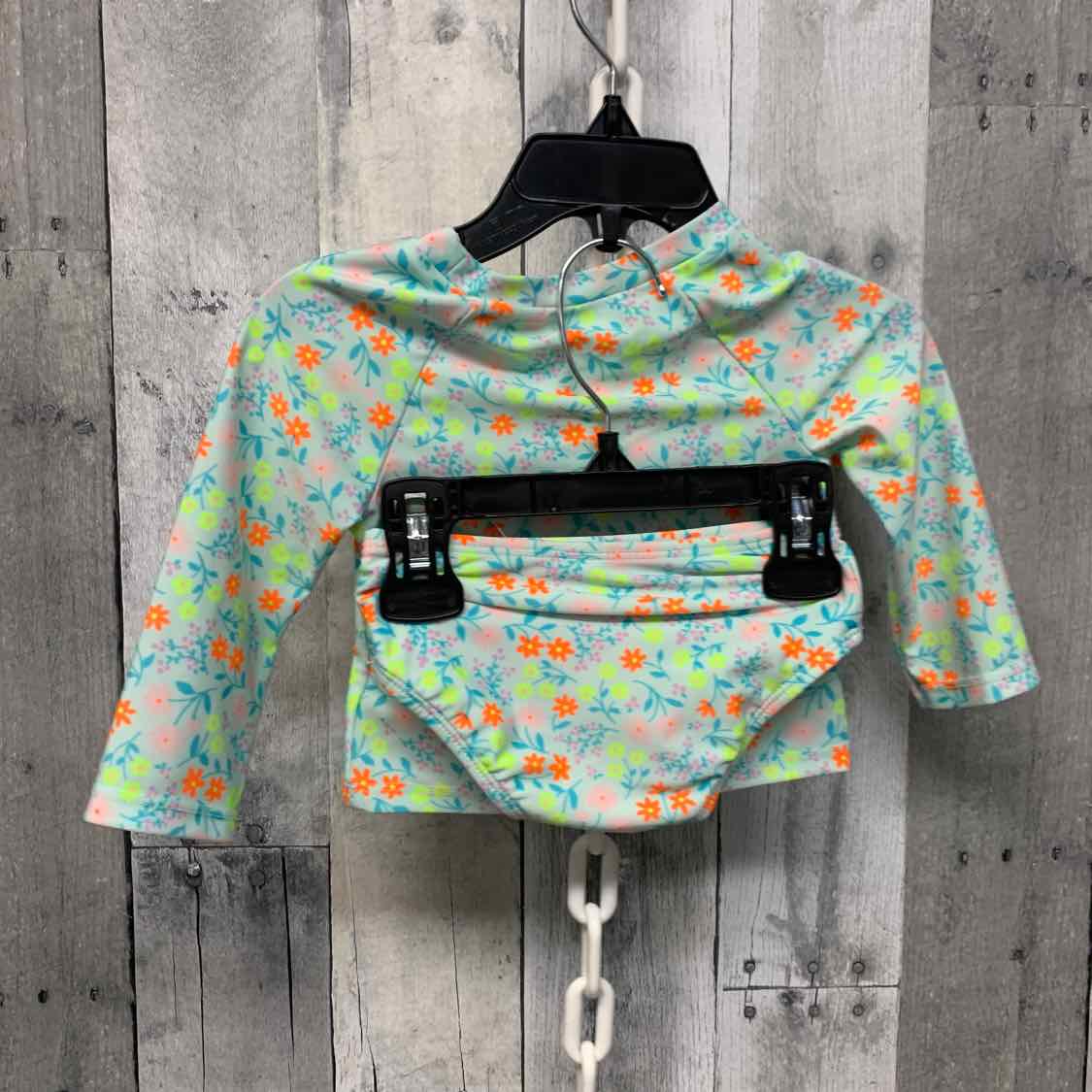 Size 9 Months Pink Print Just One You Swim Suit - 2pc+