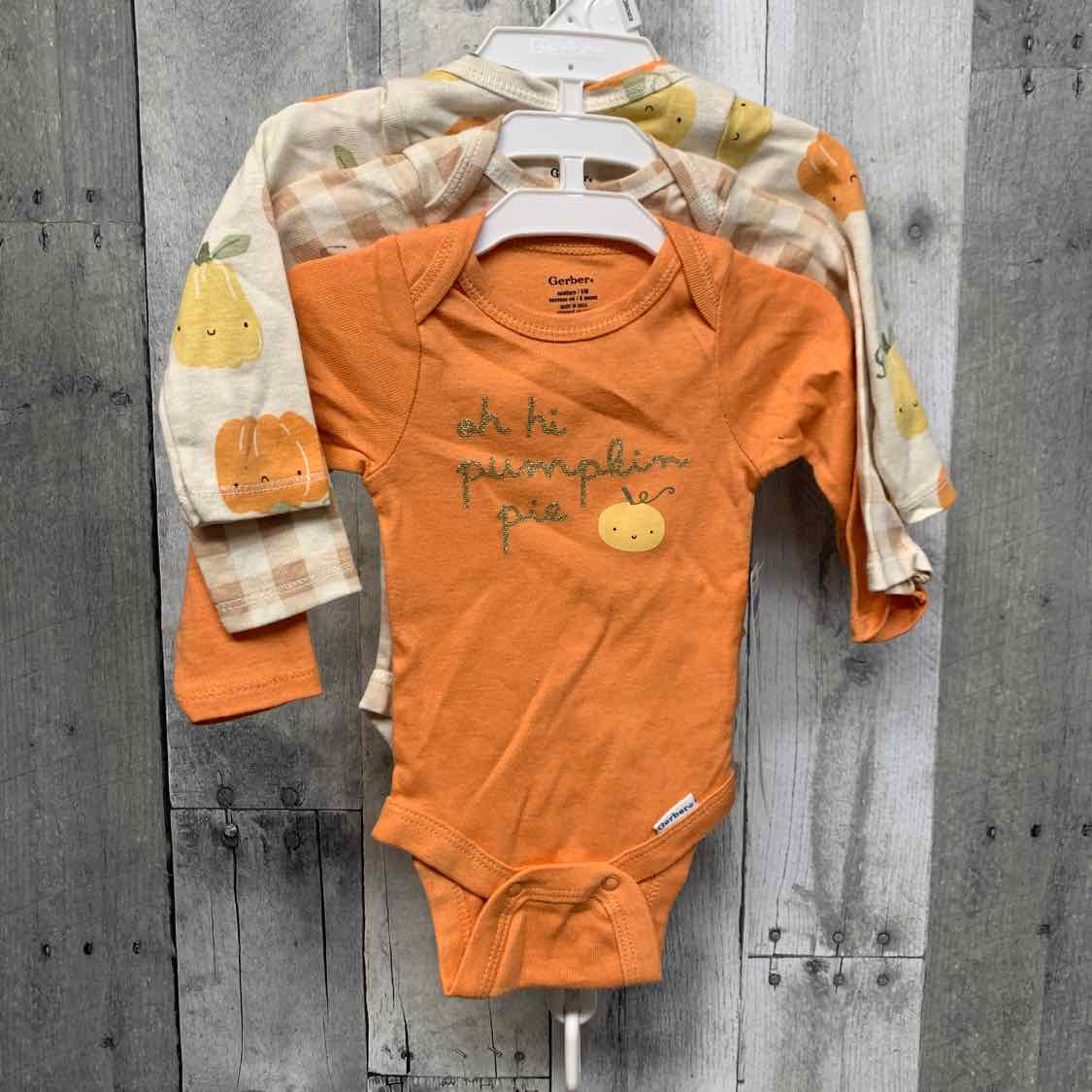 Size Newborn Orange/Tan Gerber Bodysuit