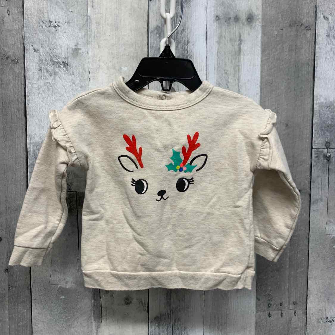 Size 18 Months Tan/Red Cat & Jack Long Sleeve Shirt