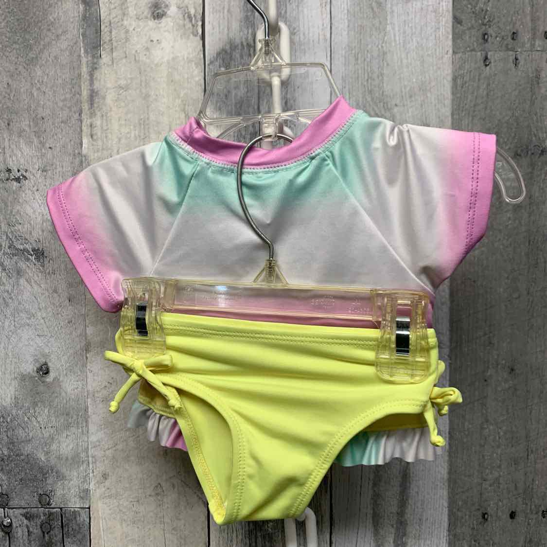 Size 12 Months Purple/Yellow B Brand Swim Suit - 2pc+