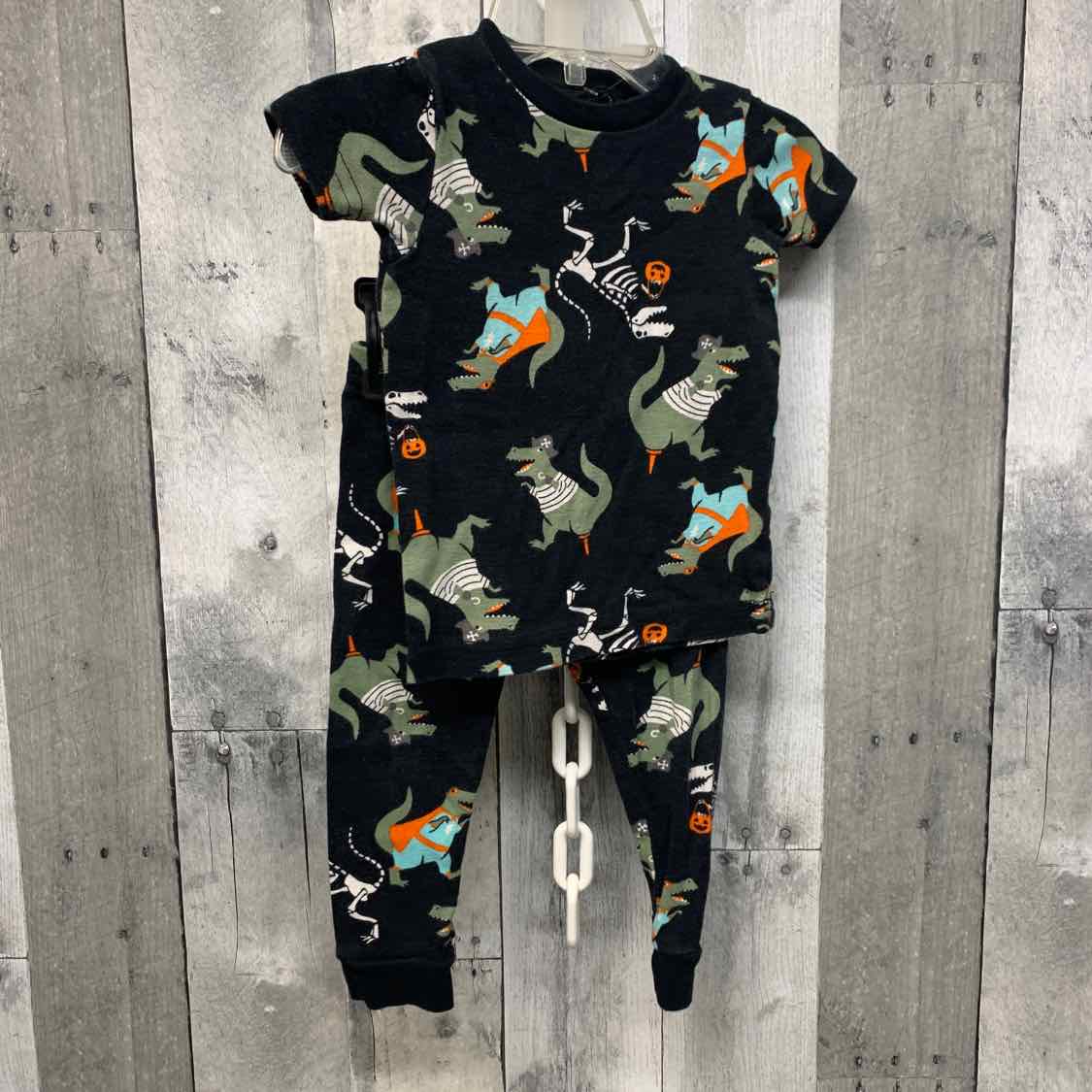 Size 12 Months Black/Green Just One You 2pc PJs
