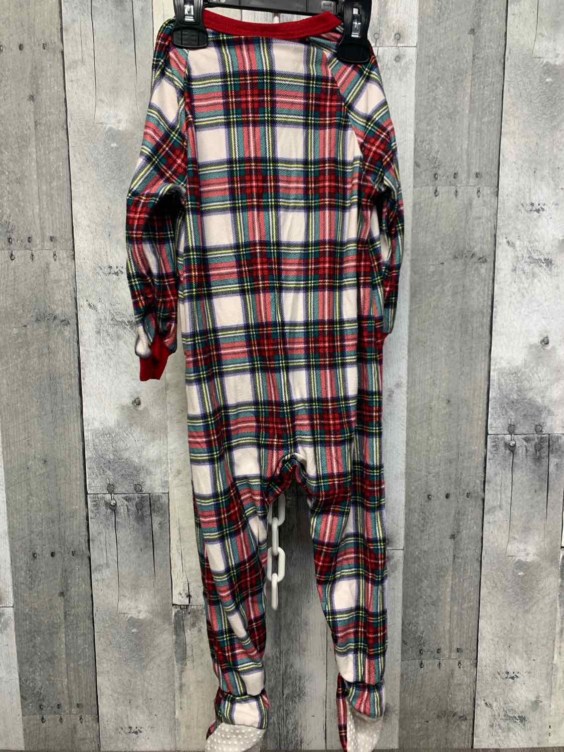 Size 24 Months White/Red Holiday Brands Footy PJs